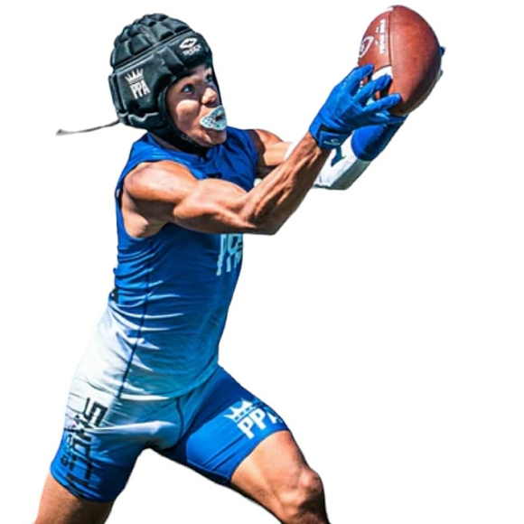 Franklin Tacky Grip-Rite 400 Football Receiver Performance Gloves S/M Blue/Black - Picture 4 of 15